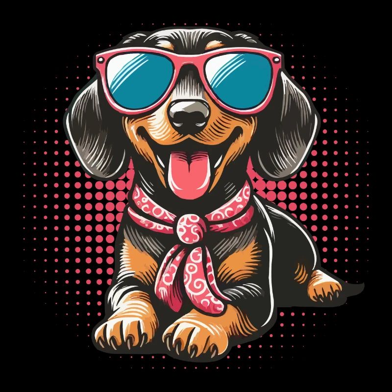Teckel cool et élégant avec des lunettes de soleil