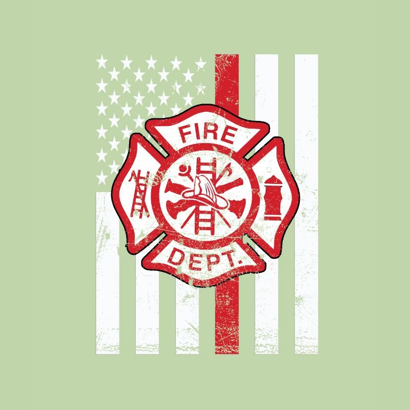 Red Line Thin Firefighter Fireman Firewomen Design