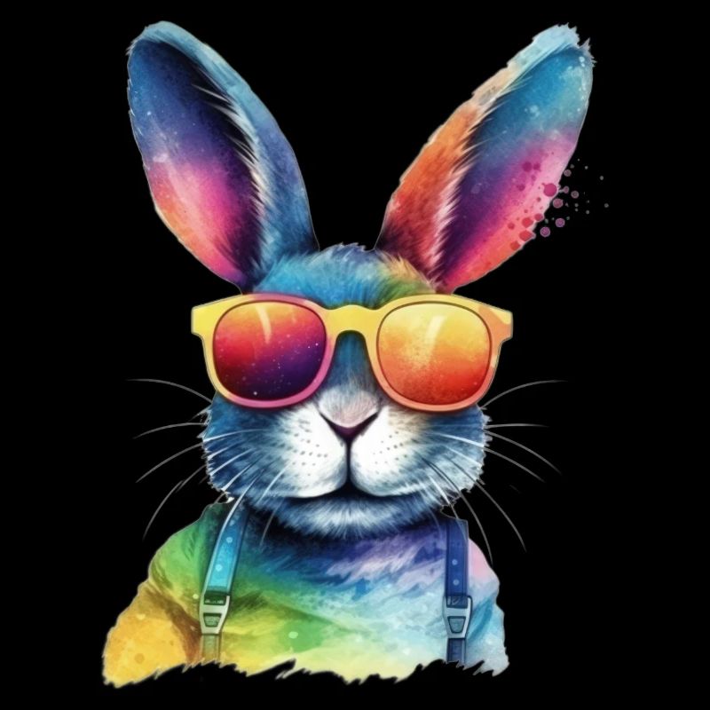 Cool colorful rabbit - rabbit with sunglasses