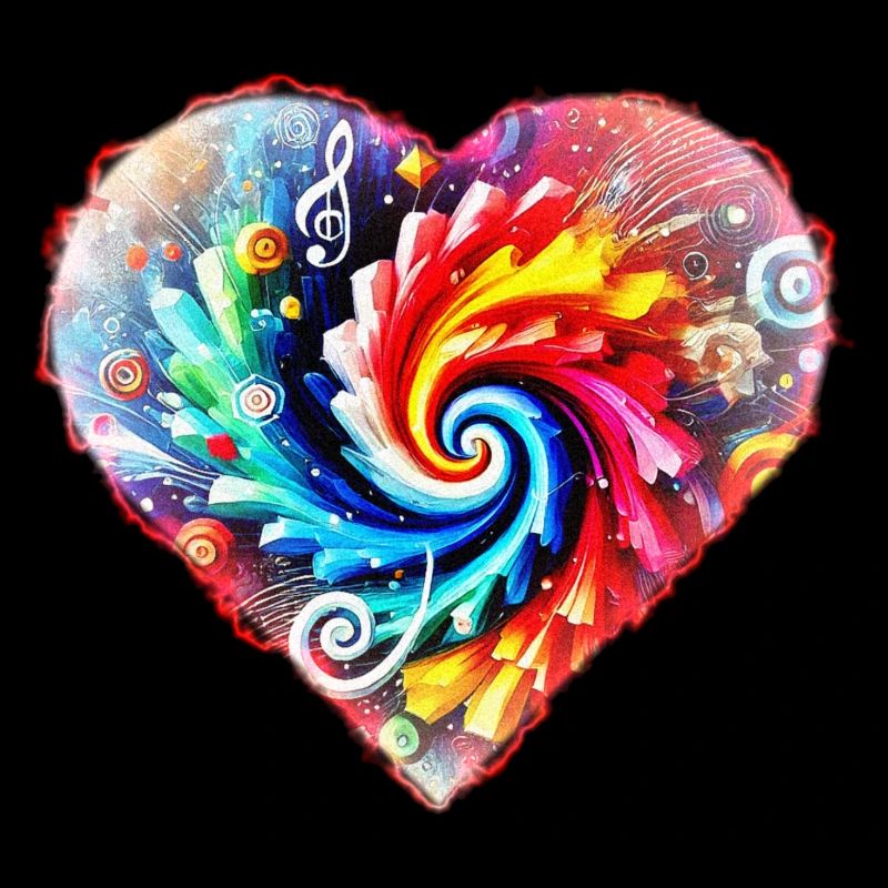 Psychedelic Rainbow Heart