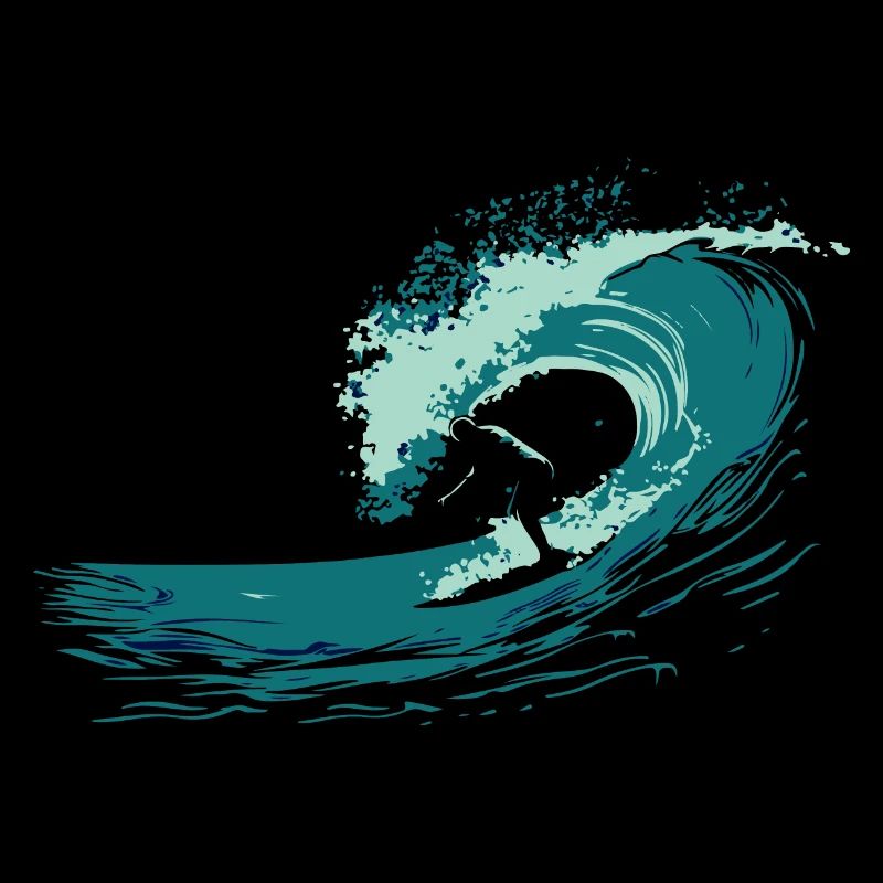 Surfer sur Breaking Wave sur Ocean Minimal Surf