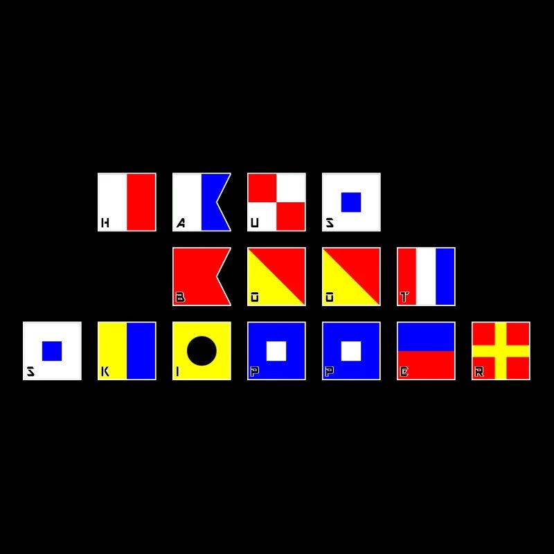 Hausboot Skipper im Flaggenalphabet
