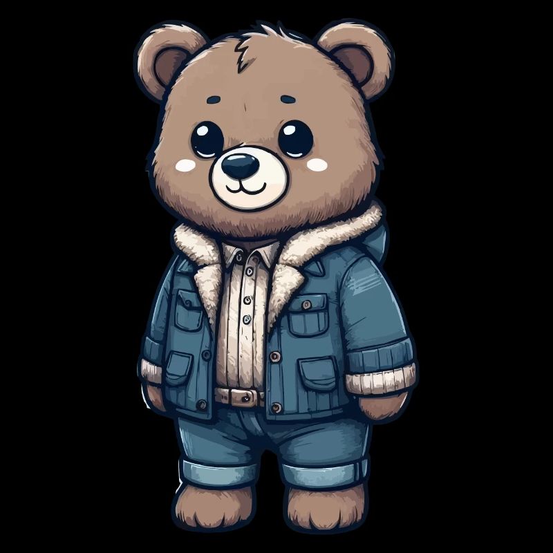 Süßer Teddy mit Jeansjacke