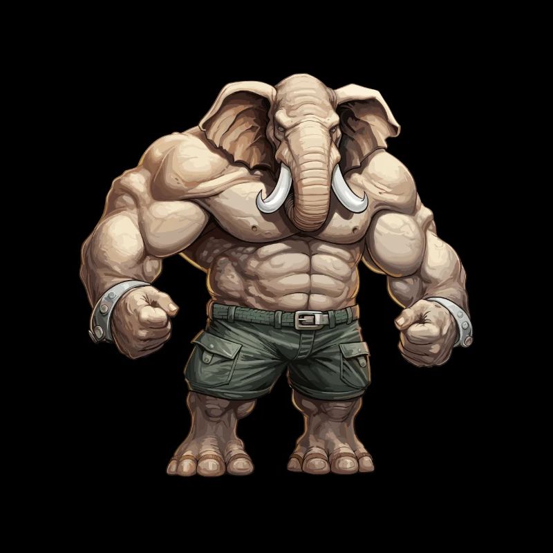 Bodybuilder Elefant
