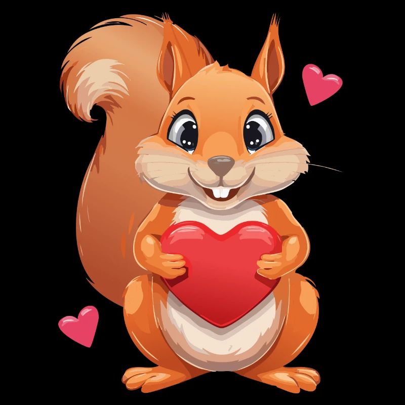 Cute squirrel with heart