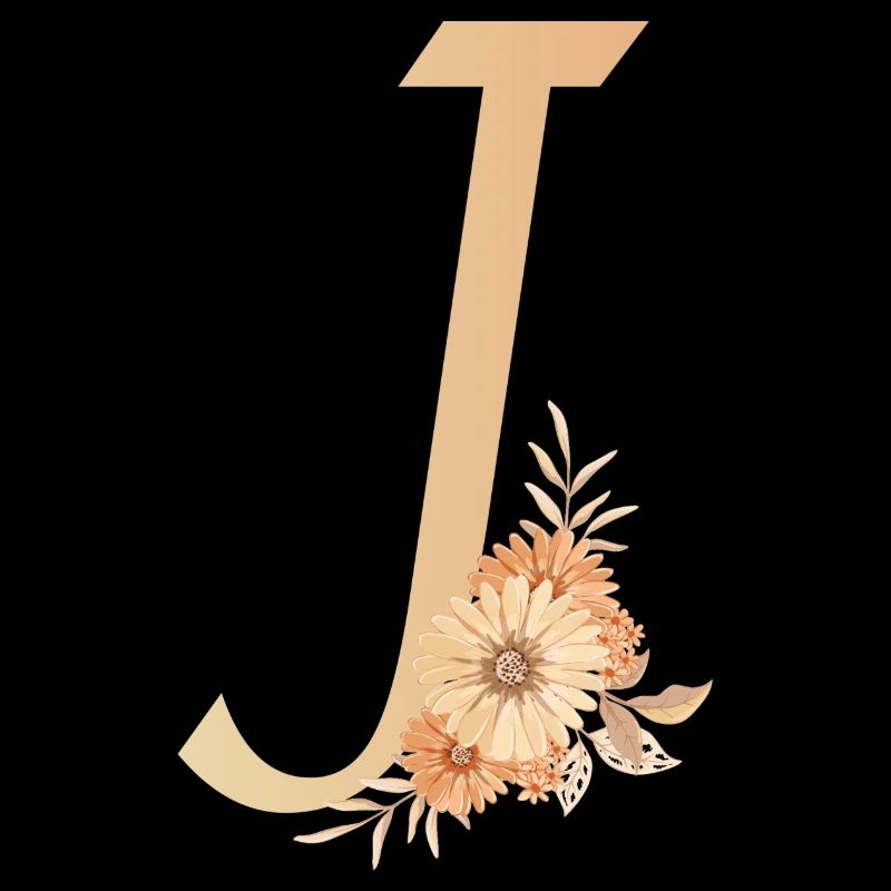 Buchstabe J mit Blumen