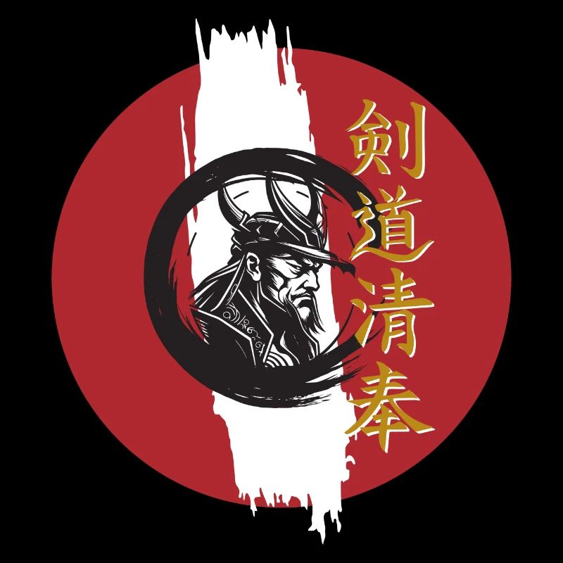 Japan Samurai Design Red Kanji
