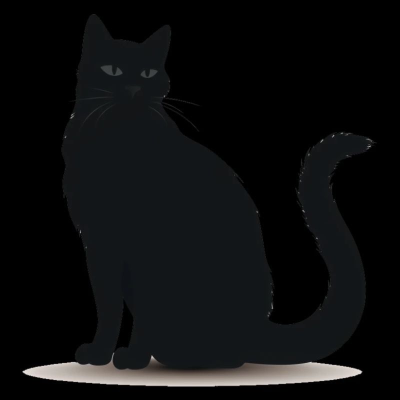 Playful Black Cat Silhouette