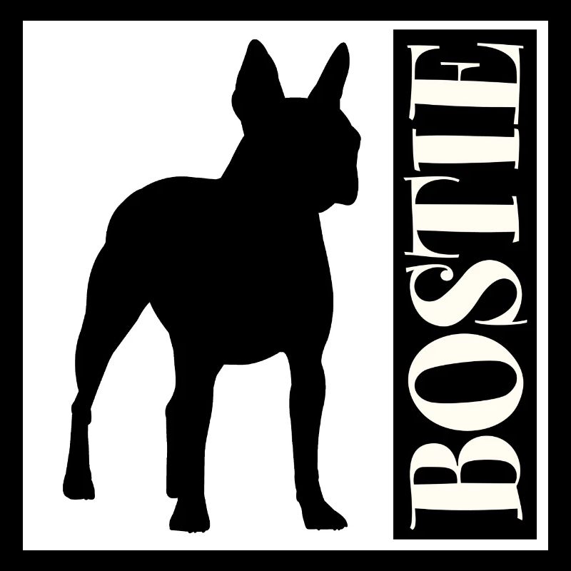 Boston Terrier Bostie Graphic with Lettering