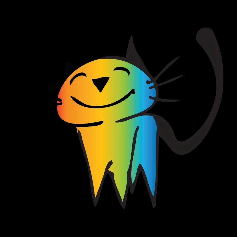 Mignon chat arc-en-ciel