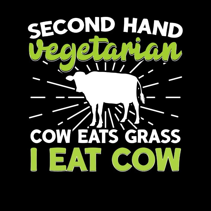 Second Hand Vegetarian Cow Eats Grass Für