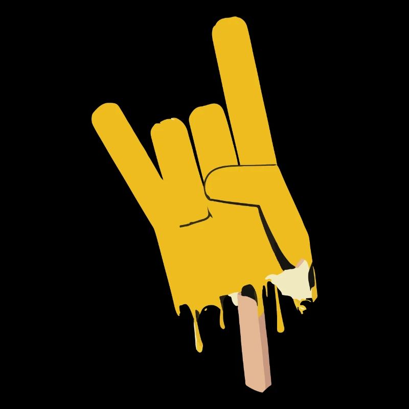 Rock Ice Mano cornuta Rock Symbol comme Popsicles