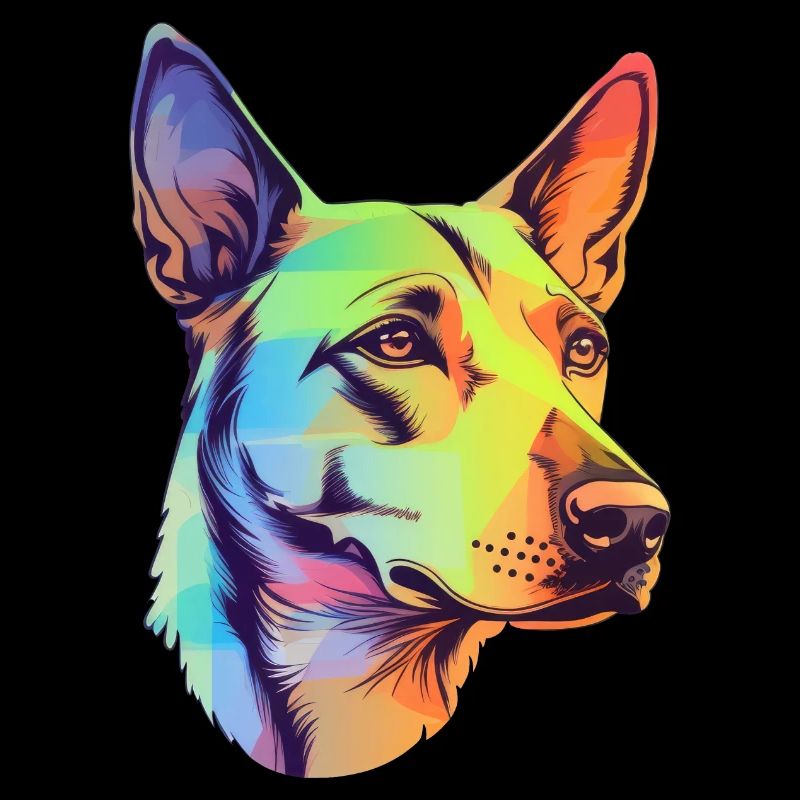 Weiblicher Neon-Realismus Deutscher Schäferhund