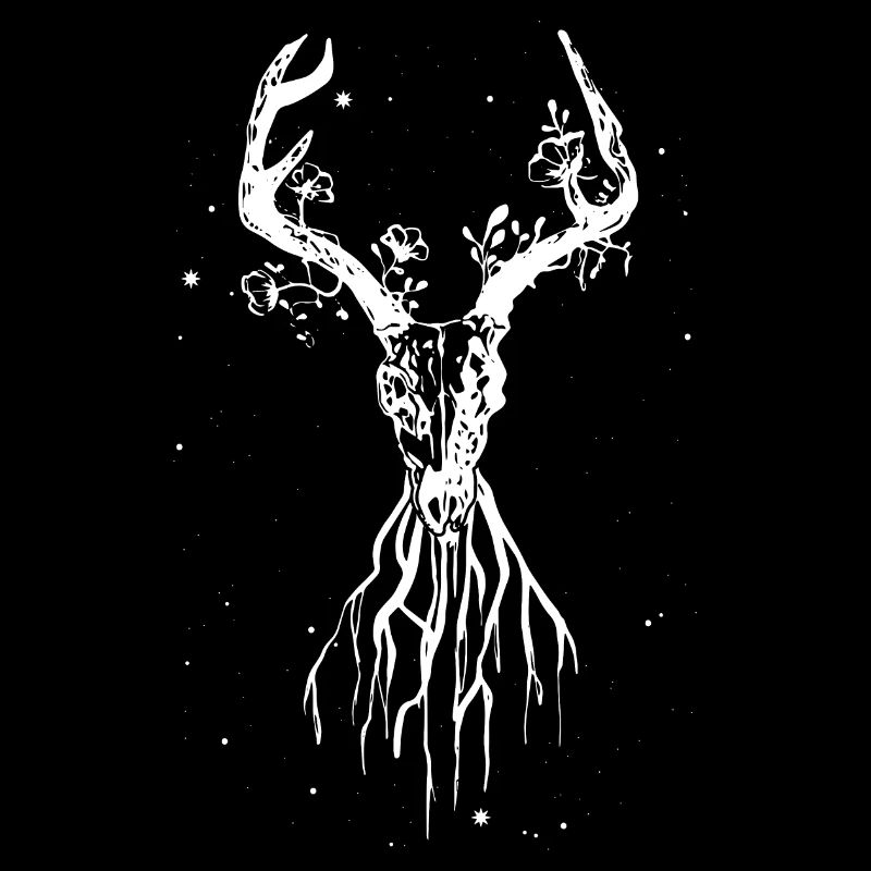 Mystical white deer skull