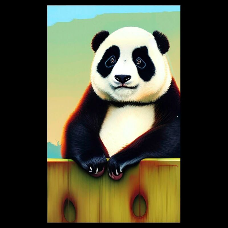 Panda cool portrait dessin gros plan cool doux