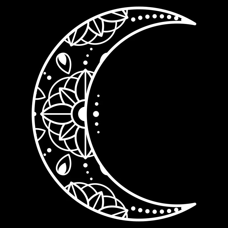Crescent Moon Boho Minimalistische Illustration