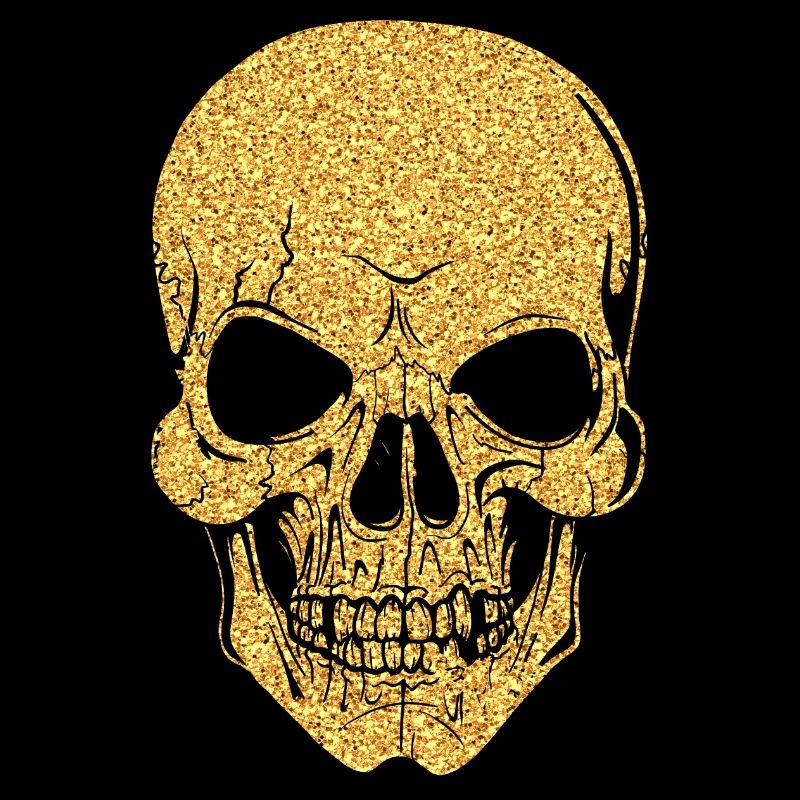 Skull skull bones glitter gold