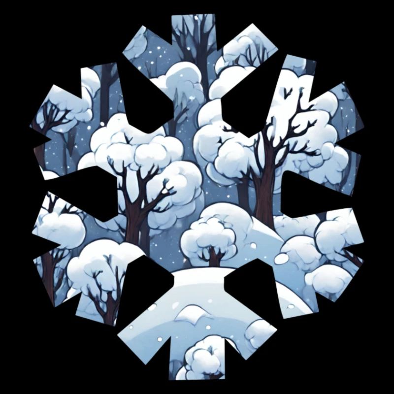 Forêt géométrique enneigée