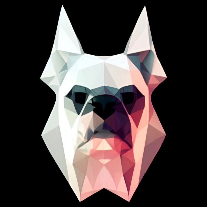 Polygon Design Bulldog tête d’animal colorée