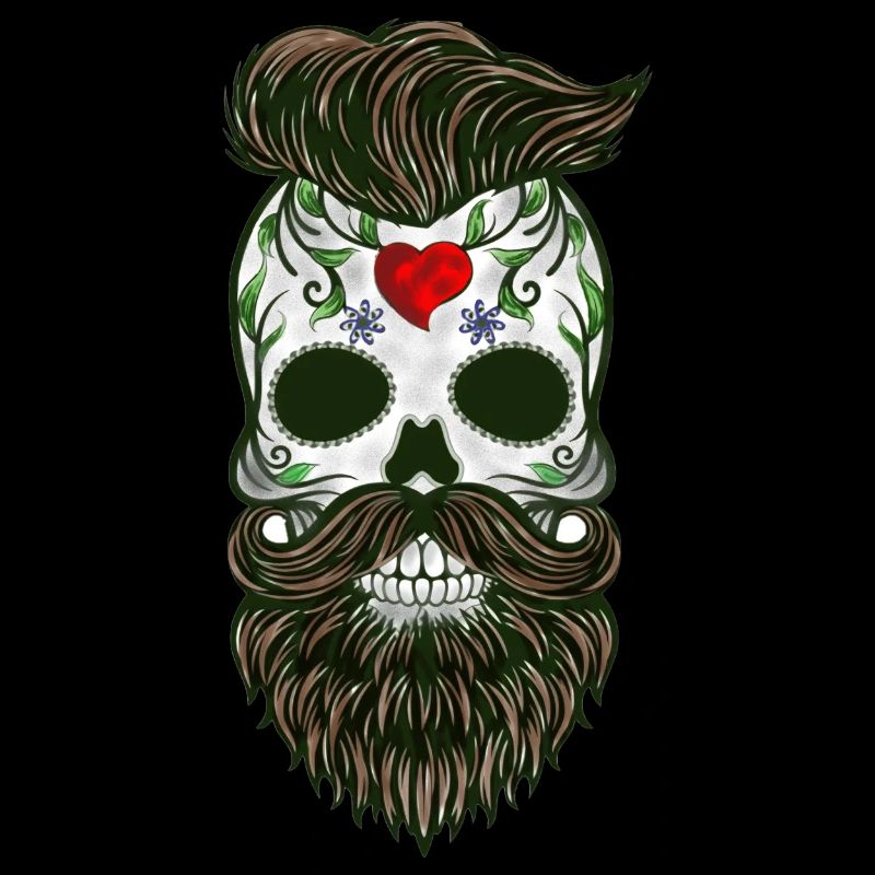 Crâne barbe coeur hipster crâne design de mode