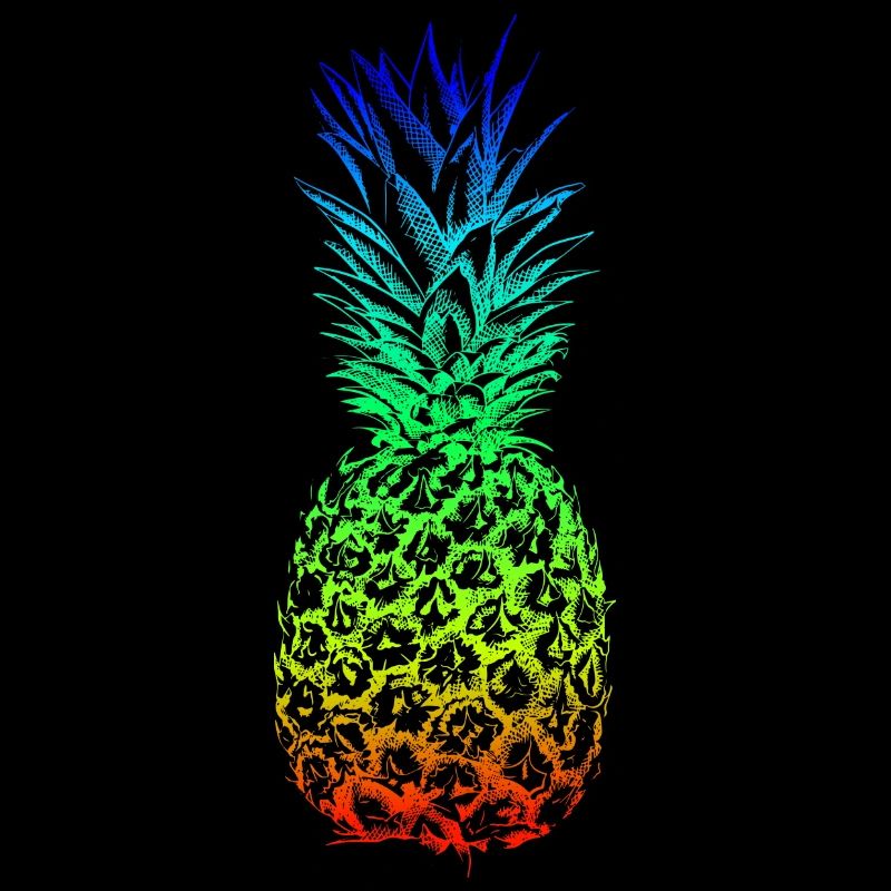 Rainbow pineapple Hawaii summer design for
