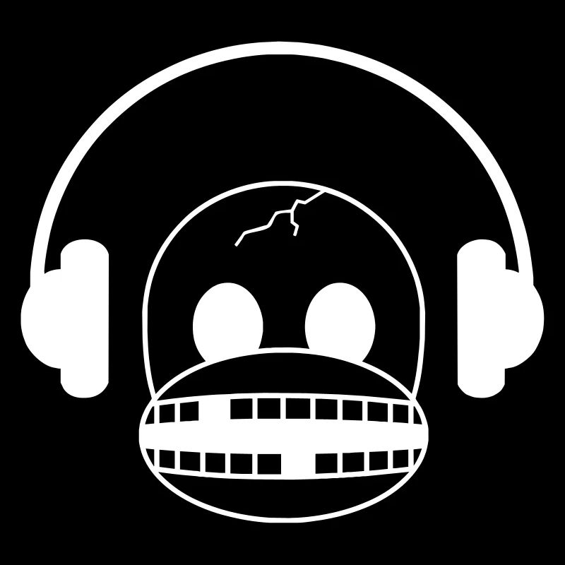 Musik - Affenschädel mit Kopfhörern