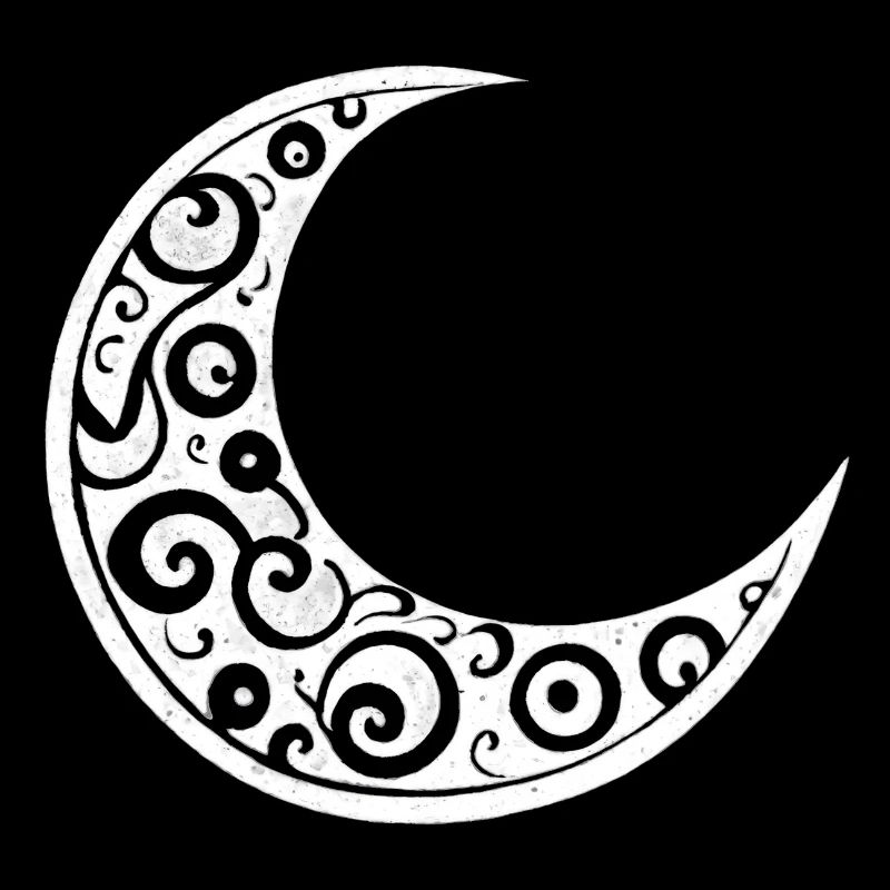 symbole de lune blanc, tatouage lune, astrologie