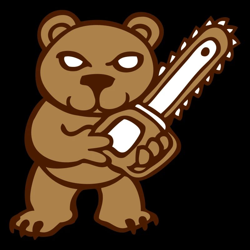teddy bear pruner bear chainsaw fun naughty