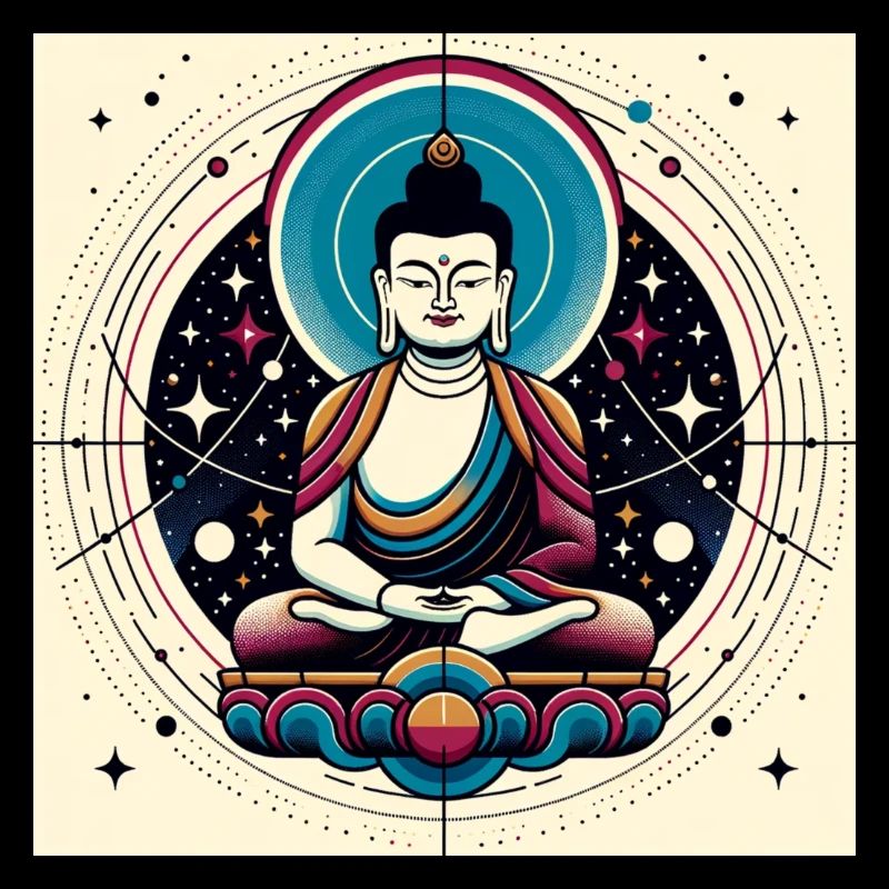 Bouddha de l’espace coloré