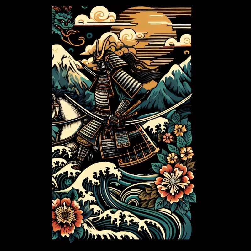 Japanese Samurai Warrior Mokuhaga