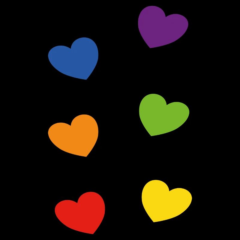 Pride Rainbow Hearts