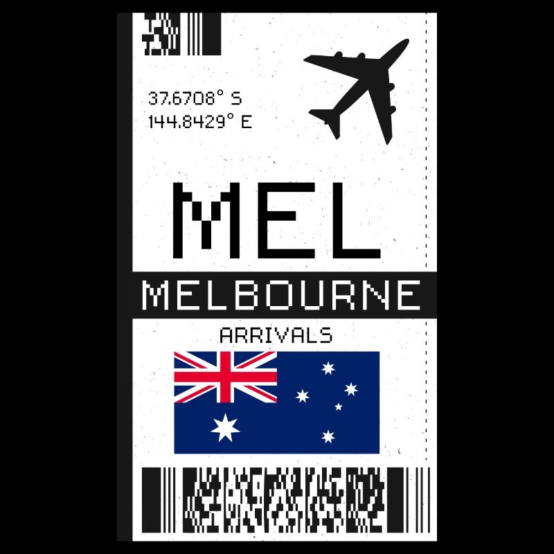 Melbourne, Australia Boarding Pass - MEL Ticket