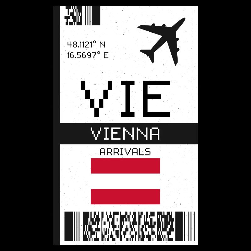 Vienna, Austria Boarding Pass - VIE Flight Ticket