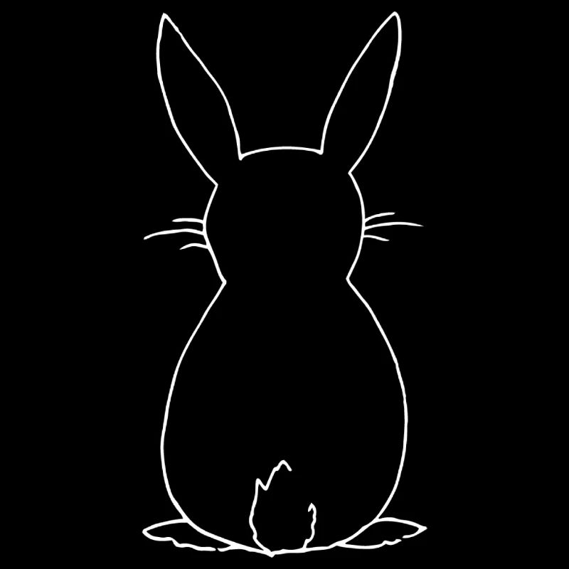 Lapin mignon en vue arrière - Blanc