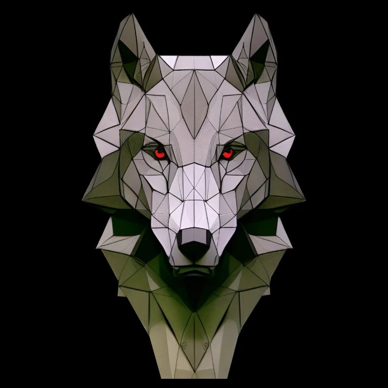 Polygon Design Wolf Tierkopf farbig