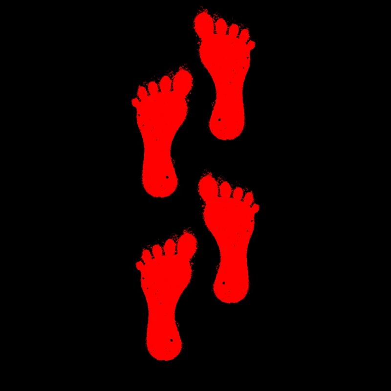 marche rouge du pied gauche