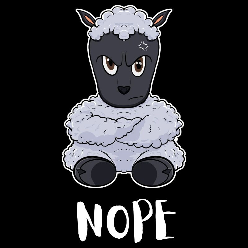 Nope Lamb I Funny Lazy Sheep