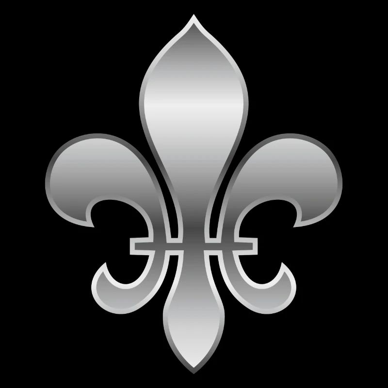 Fleur de Lys / Fleur de Lis Aspect argent métallisé