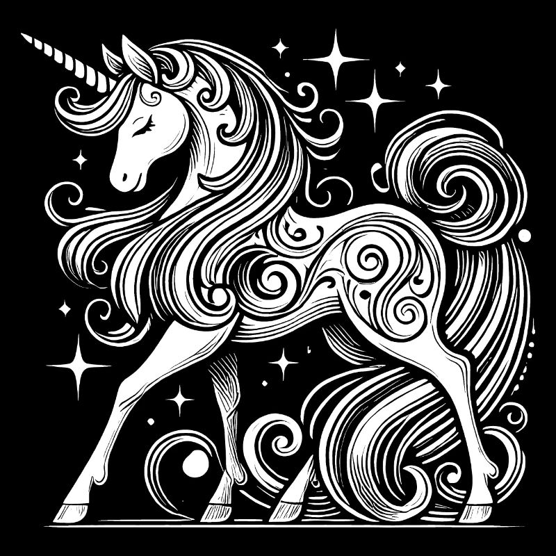 Elegante weiße Einhorn-Silhouette
