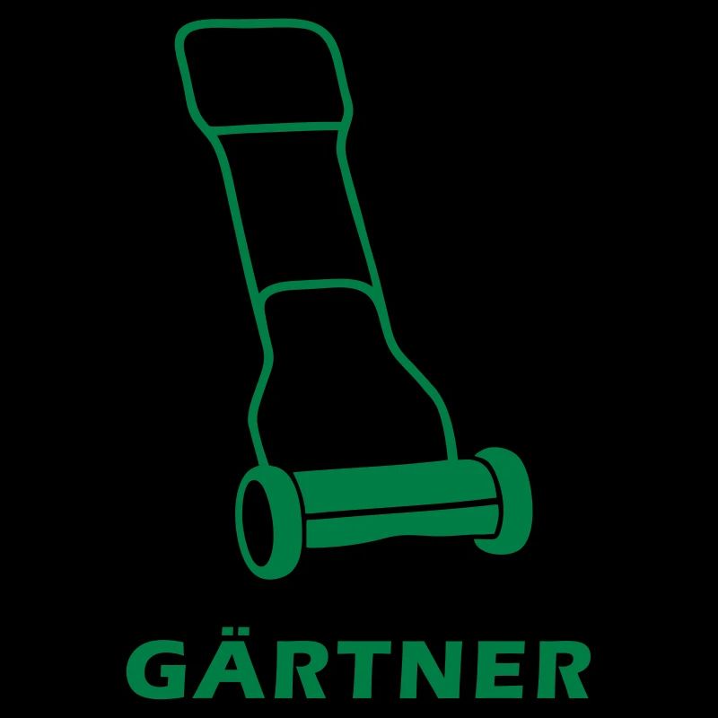 Gärtner mit Rasenmäher