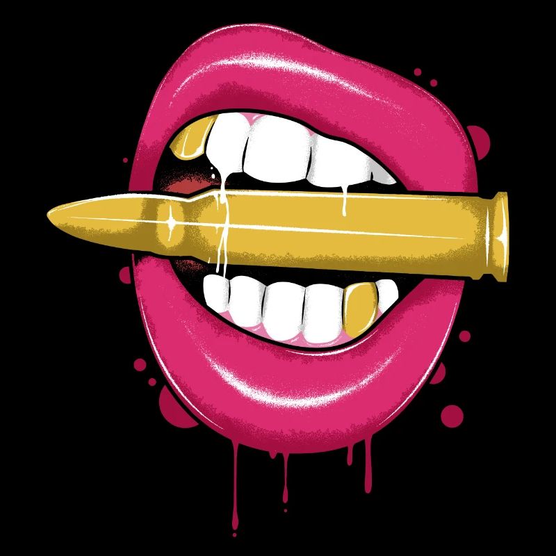 Lippen und Geschoss