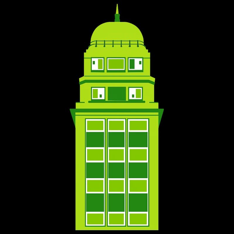 Retro Grüne Turmuhr