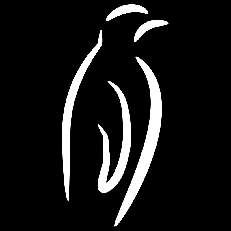 Penguin line drawing (white drawing)
