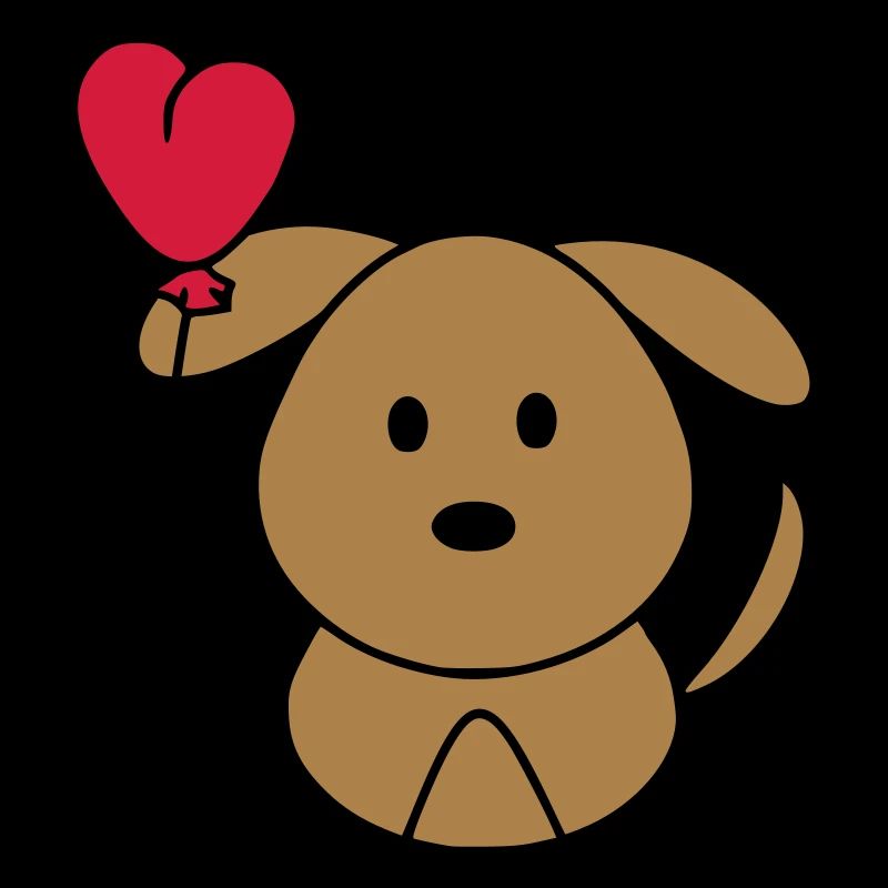 Hundi avec le ballon de coeur