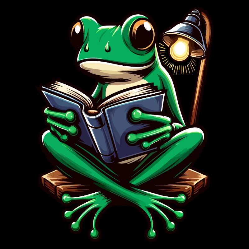Frog with book