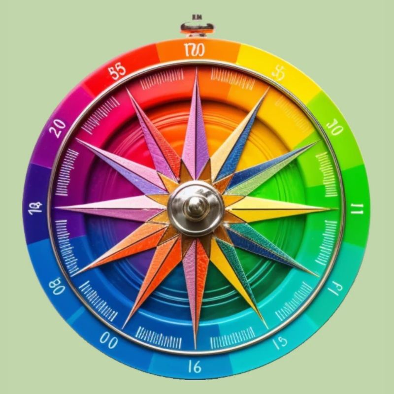 Regenbogen Kompass