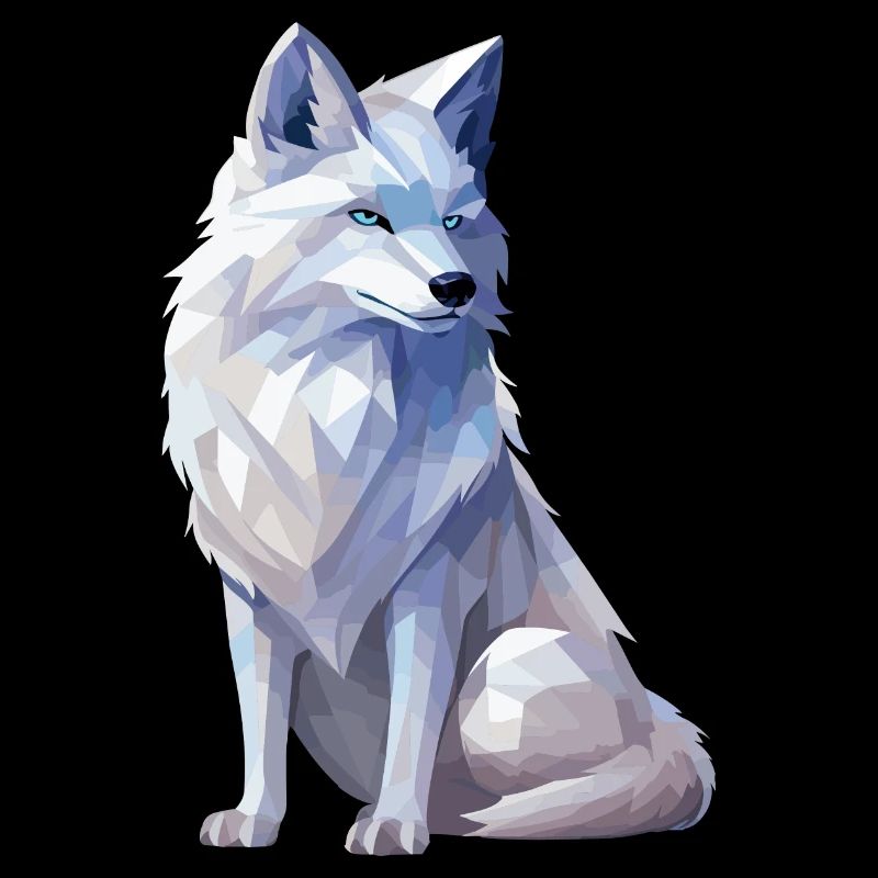 Polarfuchs im Polygon Stil