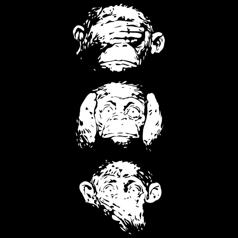 Three monkey memes - white