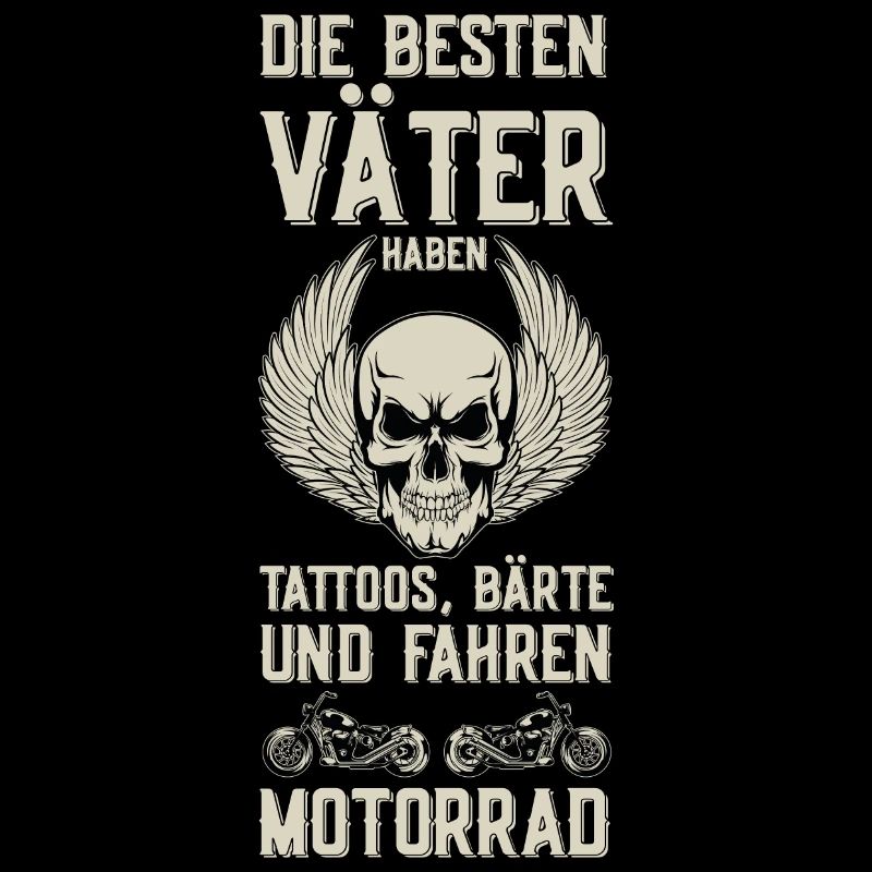 Vater Väter Bart Tattoos Motorrad Biker Vatertag