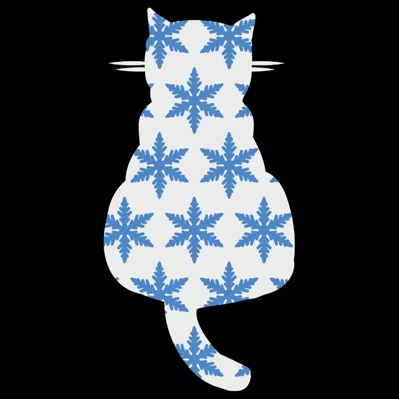 Cat with snowflakes